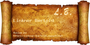 Linkner Bertold névjegykártya